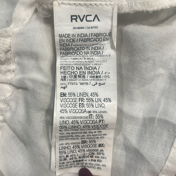 Permanent Vacation Honolulu, RVCA, White Midriff Top with Straps, size S - Picture 4 of 5